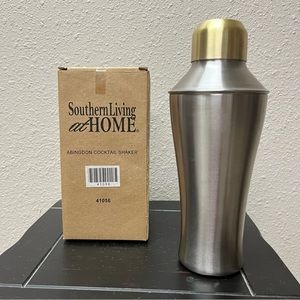 Southern Living At Home Abingdon Stainless Steel Cocktail Shaker Brass Plate